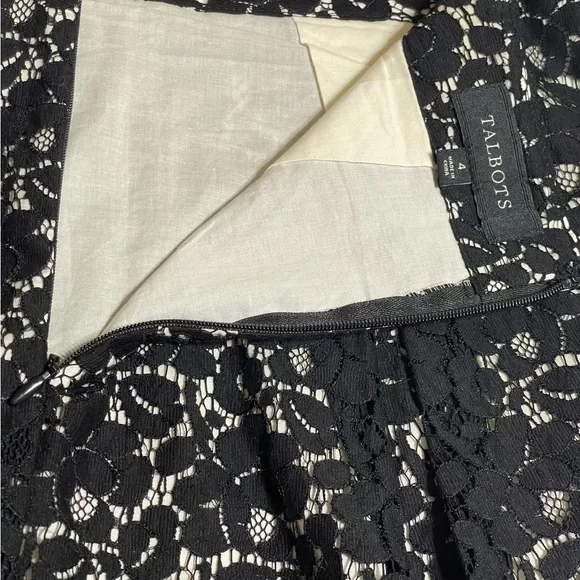 TALBOTS ELEGANT BLACK LACE A LINE SKIRT SZ 4 - Picture 6 of 10